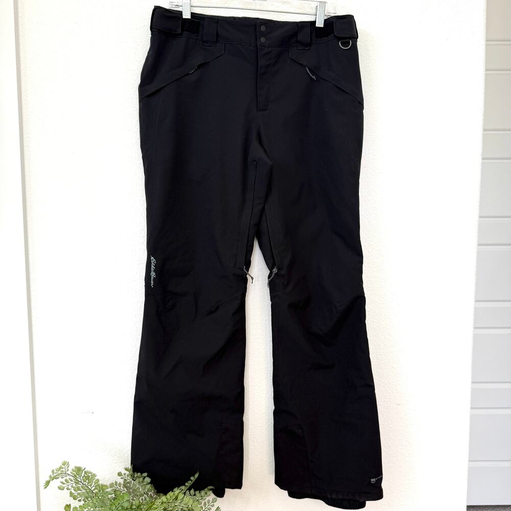 EDDIE BAUER WeatherEdge Plus Ski Pants Black Outdoor Snow‎ Gear M Adjustable